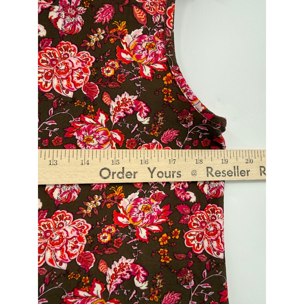 Jude Connally Dress Womens Medium Brown Pink Floral Sleeveless V-Neck Shift - Picture 6 of 9